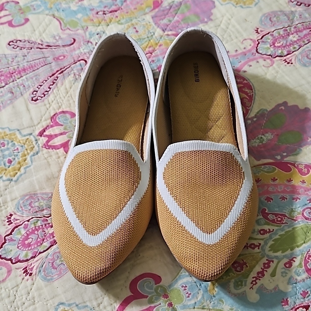 Birdies The Blackbird Mustard Knit Loafer Sz 7.5